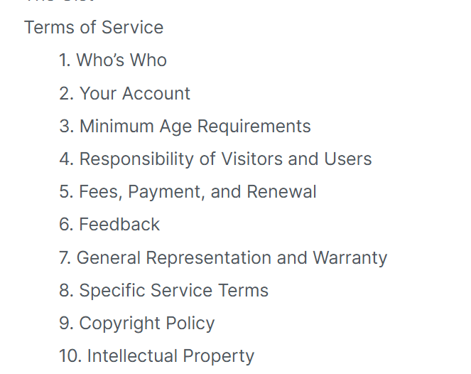 Terms of Service Explained: Protect Your Online Business Legally Sample Terms Of Service Page