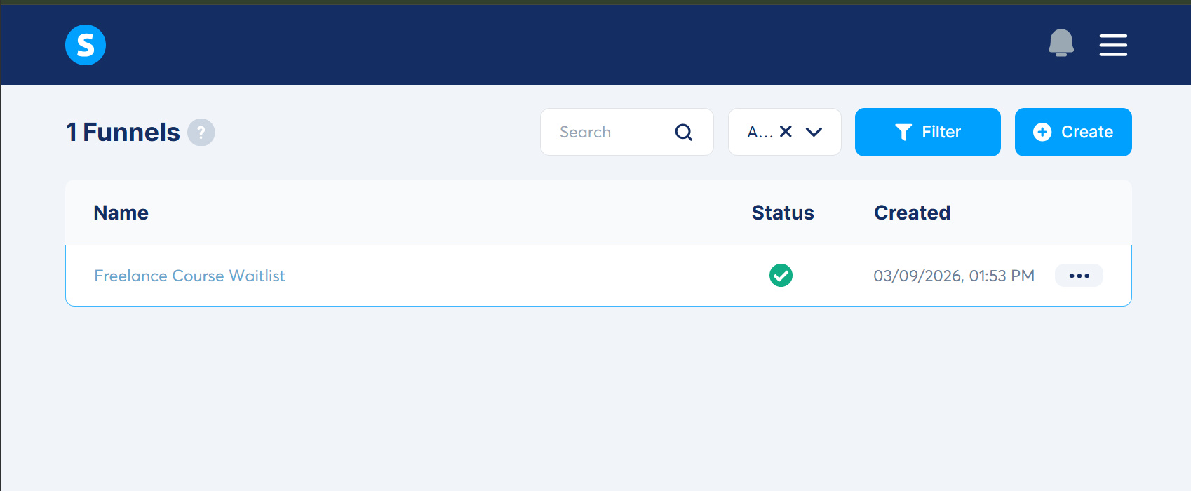 System.io Created Funnel Page