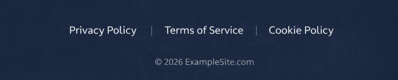 Privacy Policy for Websites: What You Need and How to Create One Website Footer Showing Privacy Policy, Terms of Service, and Cookie Policy