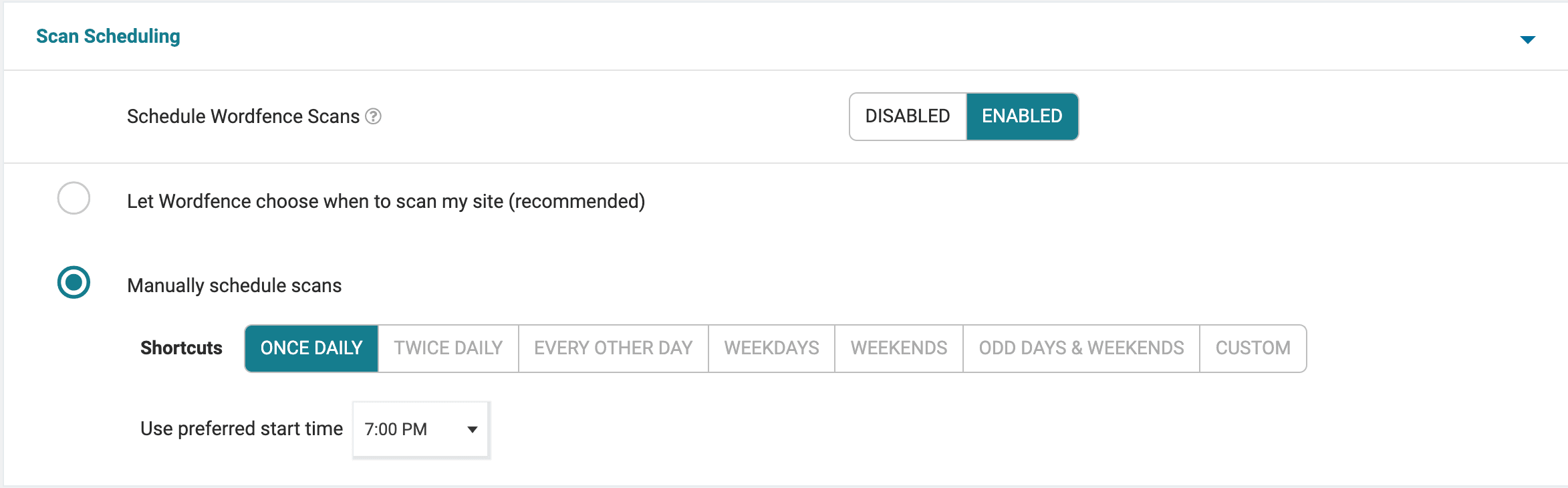 How to Choose a WordPress Security Plugin: Features That Actually Protect You Wordfence Scan Scheduler Settings Panel