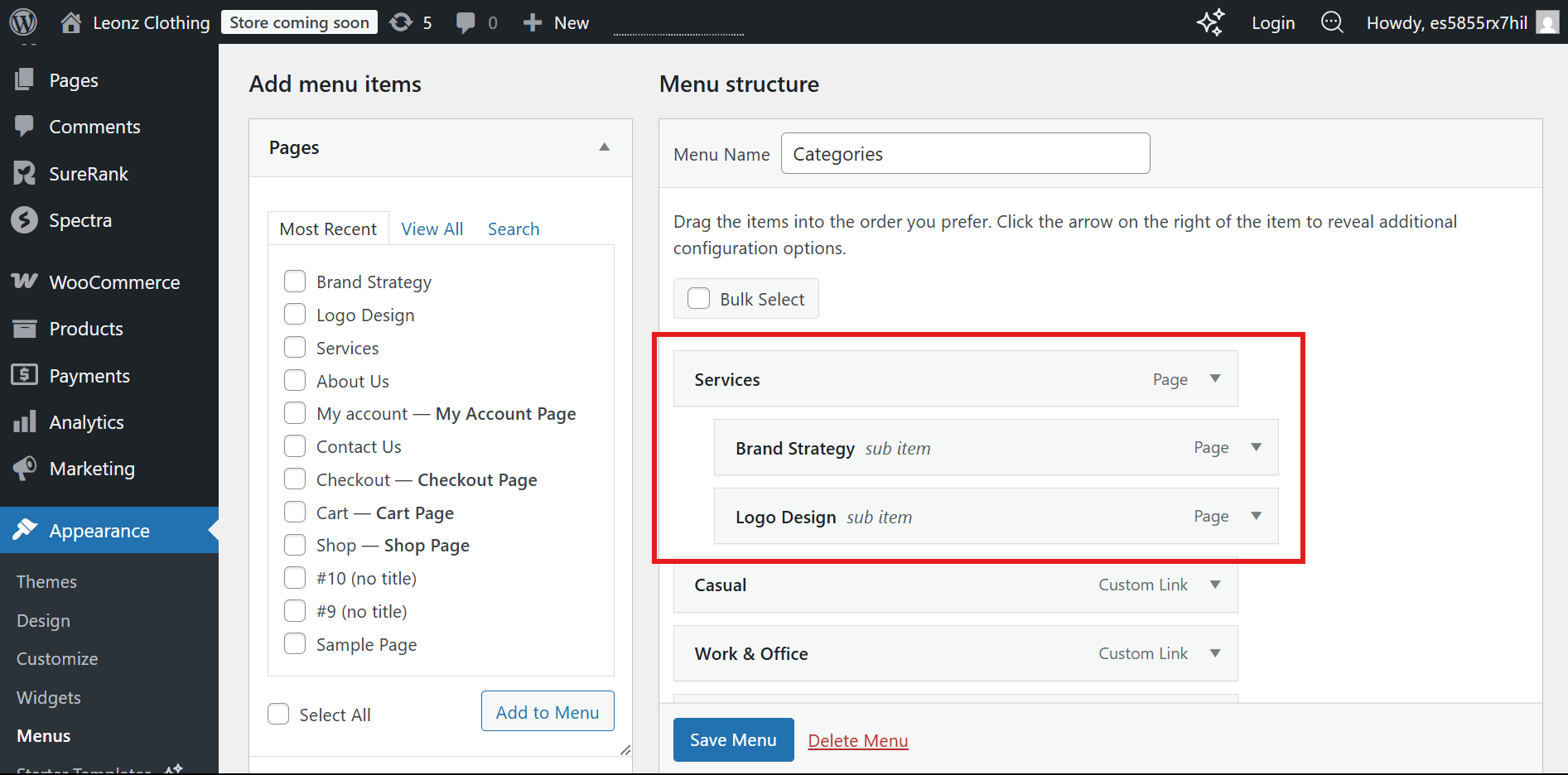 WordPress Menu Builder