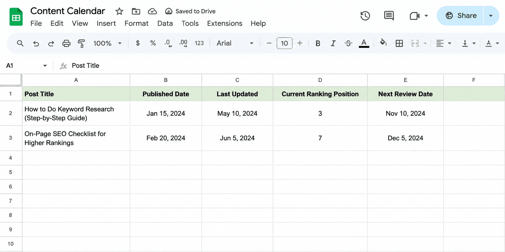 Evergreen Content Plan