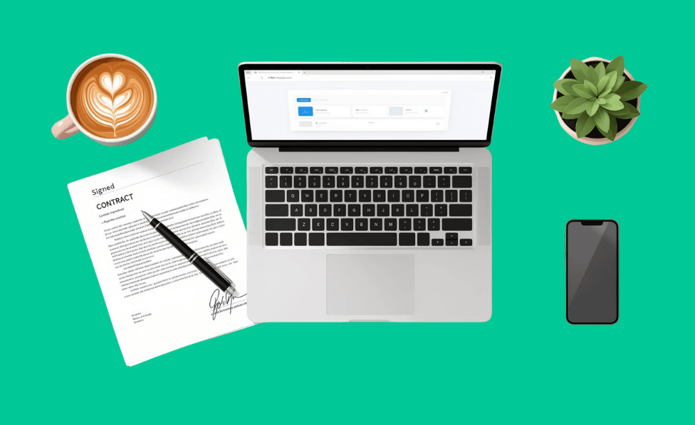 Modern Online Business Owner Reviewing a Contract