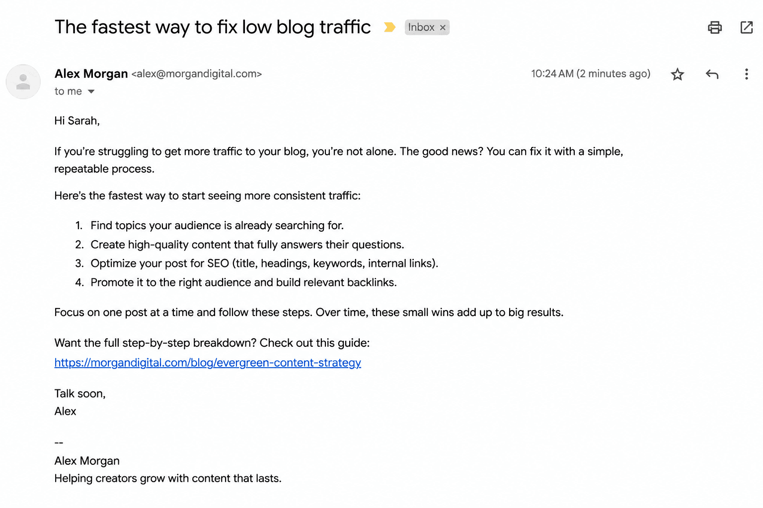Value-Focused Email