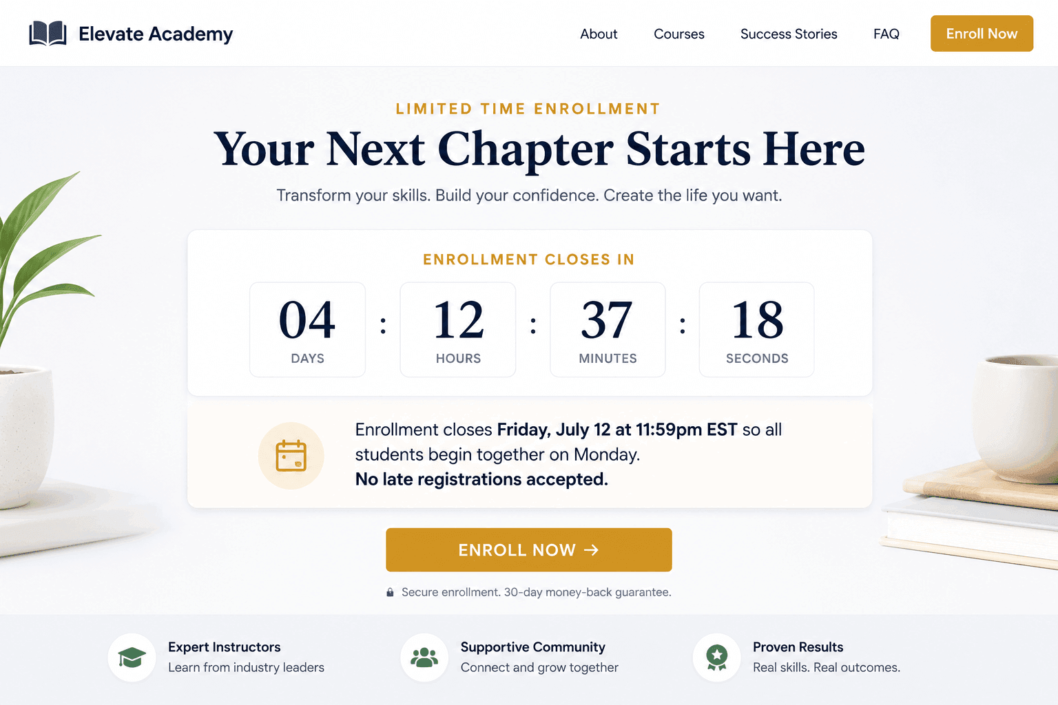 Urgency and Scarcity: Ethical Ways to Encourage Action Landing Page Deadline Timer