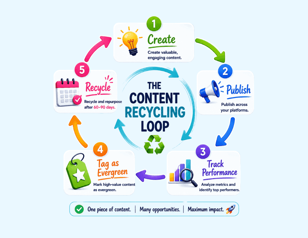 Social Media Management for Business: How to Choose and Automate Your Workflow content recycling loop for evergreen content strategy