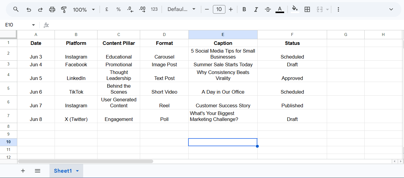 Social Media Management for Business: How to Choose and Automate Your Workflow google sheets social media content calendar template