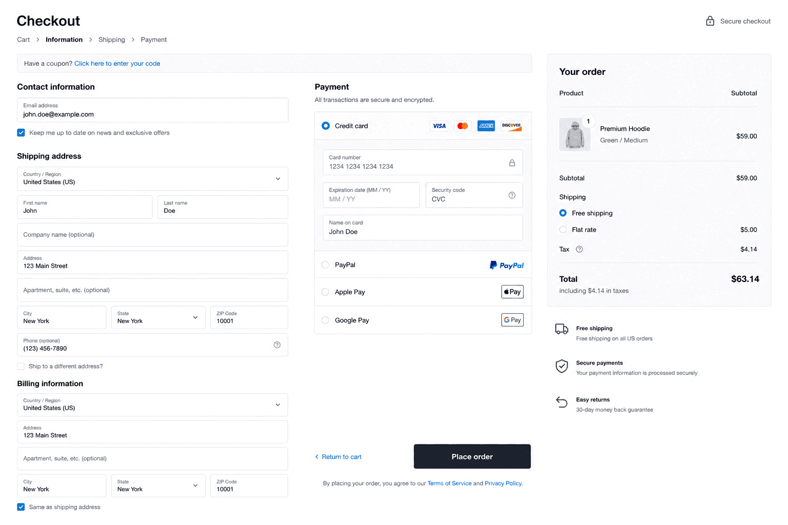 woocommerce checkout order summary